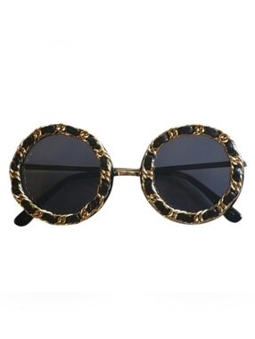 Gold and Black Chain-Detail Sunglasses. Nwot